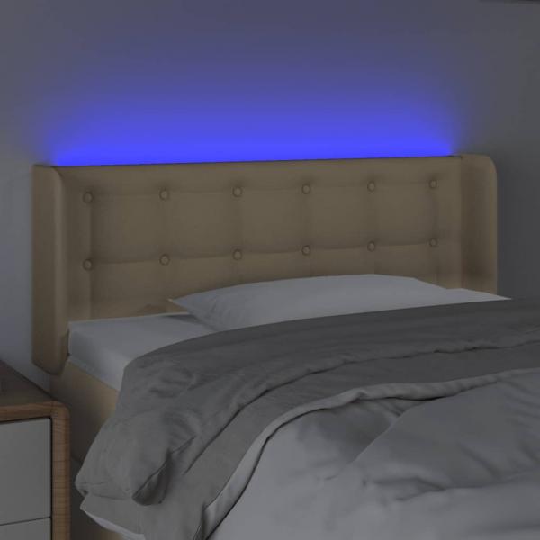 LED Kopfteil Creme 93x16x78/88 cm Stoff