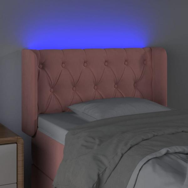 LED Kopfteil Rosa 83x16x78/88 cm Samt