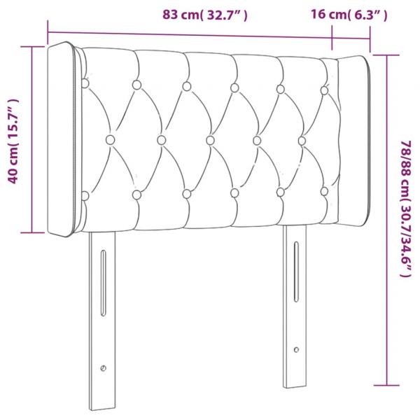 LED Kopfteil Dunkelgrün 83x16x78/88 cm Samt