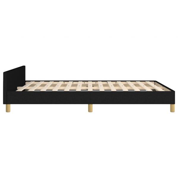 Bettgestell mit Kopfteil Schwarz 140x190 cm Stoff