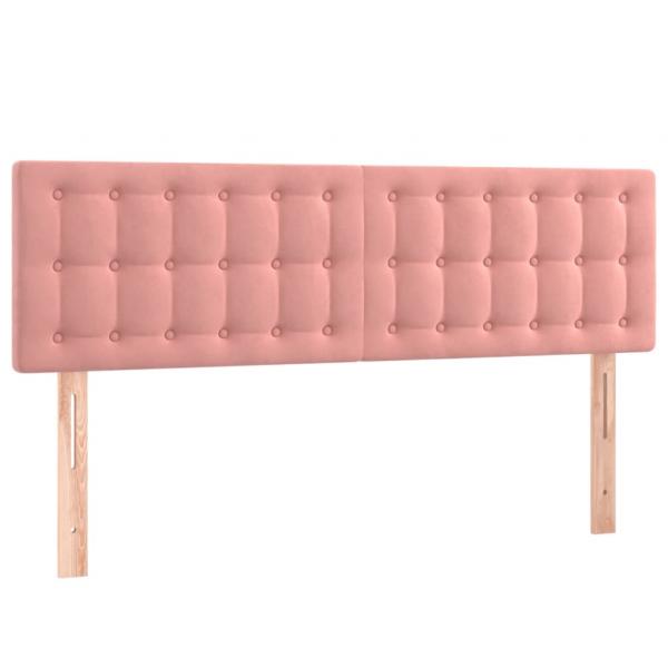 Boxspringbett mit Matratze Rosa 140x190 cm Samt