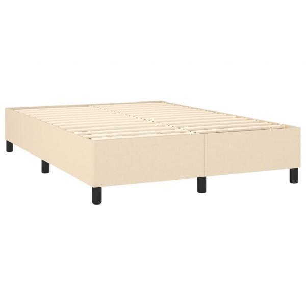 Boxspringbett mit Matratze Creme 140x200 cm Stoff