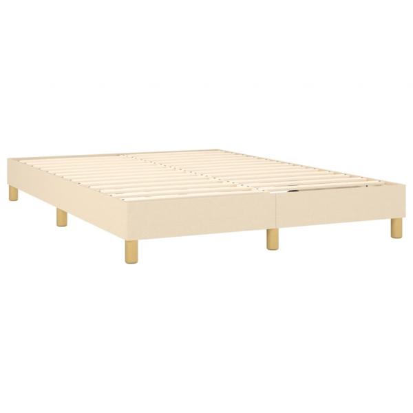 Boxspringbett mit Matratze & LED Creme 140x190 cm Stoff 