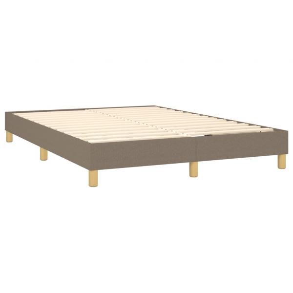 Boxspringbett mit Matratze & LED Taupe 140x190 cm Stoff