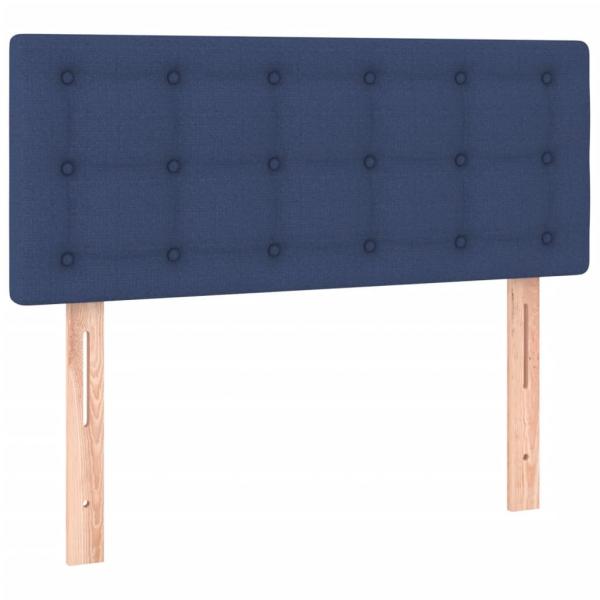 Boxspringbett mit Matratze & LED Blau 90x190 cm Stoff