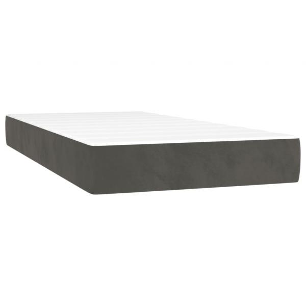 Boxspringbett mit Matratze & LED Dunkelgrau 90x190 cm Samt