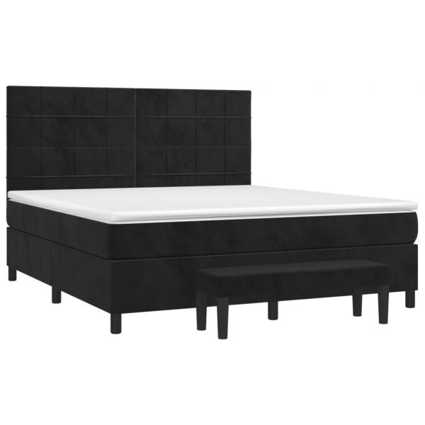 Boxspringbett mit Matratze Schwarz 180x200 cm Samt