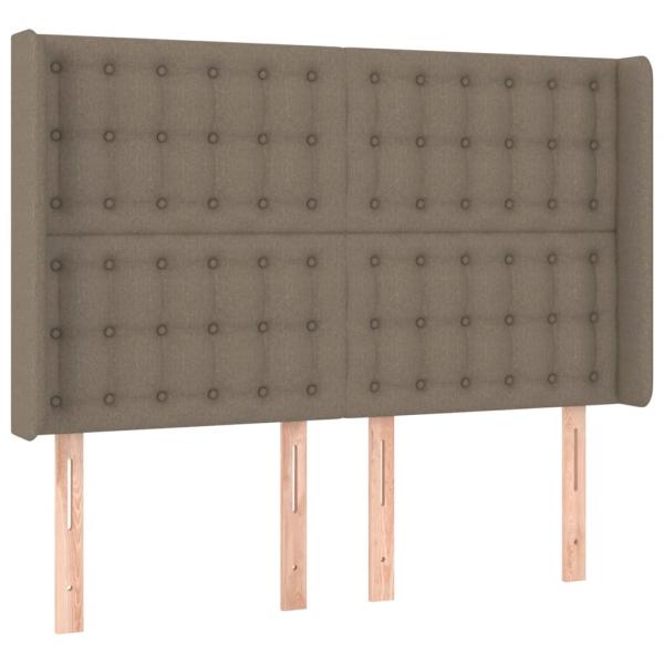 Boxspringbett mit Matratze & LED Taupe 140x190 cm Stoff