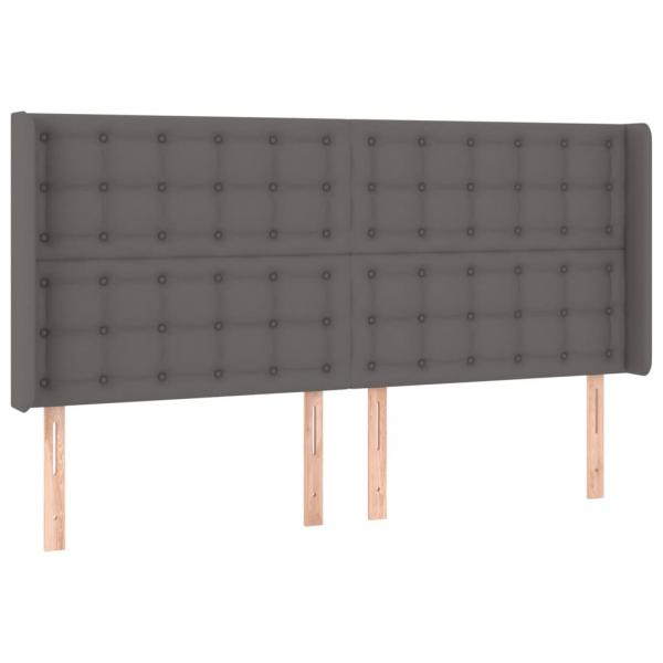 Boxspringbett mit Matratze & LED Grau 160x200 cm Kunstleder