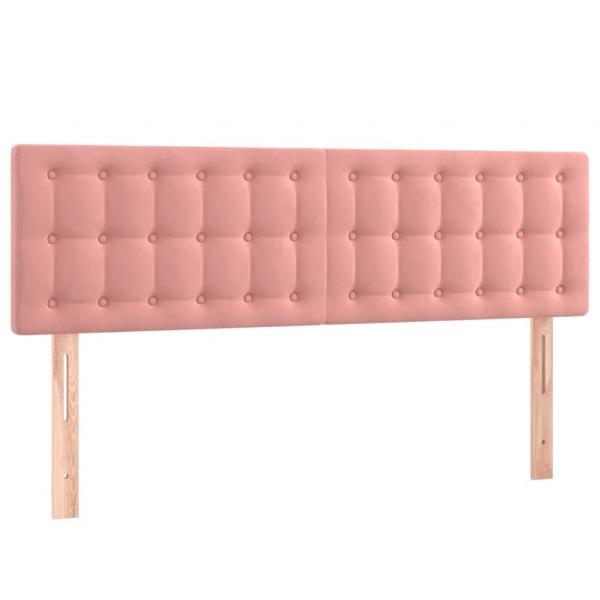 Boxspringbett mit Matratze Rosa 140x200 cm Samt