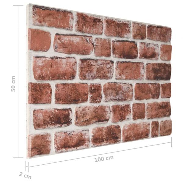 3D-Wandpaneele 10 Stk. Dunkelbraun Backstein-Optik EPS