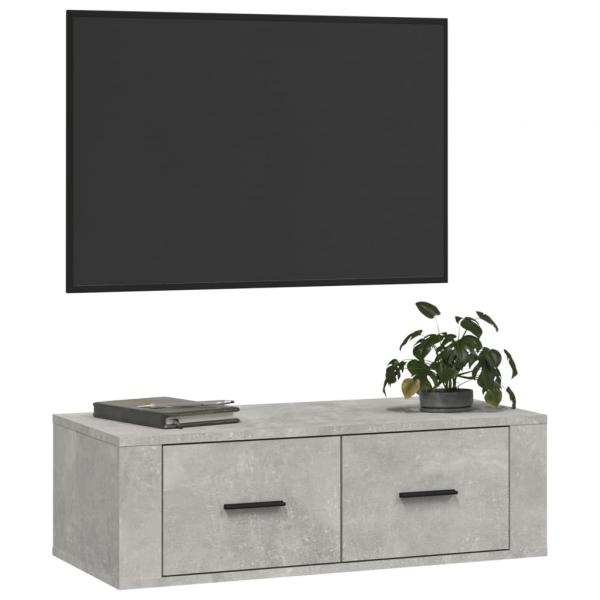 TV-Wandschrank Betongrau 80x36x25 cm Holzwerkstoff