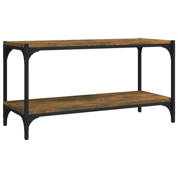 TV-Schrank Räuchereiche 80x33x41 cm Holzwerkstoff und Stahl