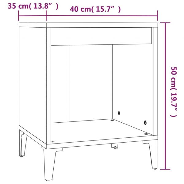 Nachttische 2 Stk. Betongrau 40x35x50 cm