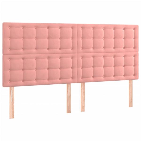 Boxspringbett mit Matratze Rosa 200x200 cm Samt