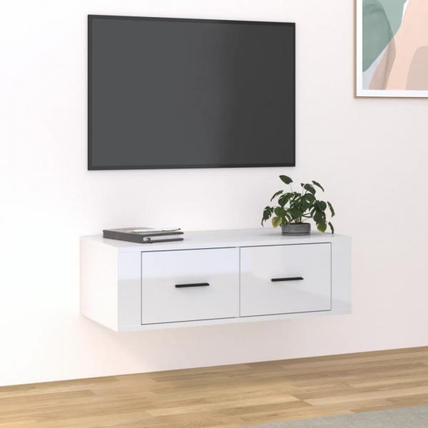 ARDEBO.de - TV-Wandschrank Hochglanz-Weiß 80x36x25 cm Holzwerkstoff