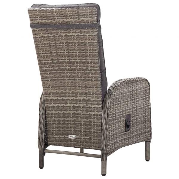 3-tlg. Garten-Bistro-Set Poly Rattan Grau