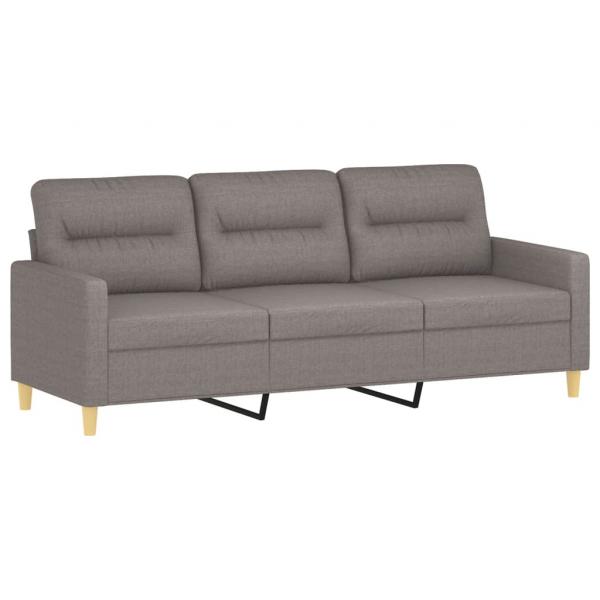 3-Sitzer-Sofa mit Zierkissen Taupe 180 cm Stoff