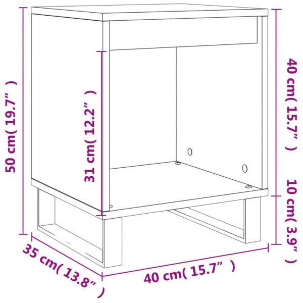 Nachttisch Braun Eichen-Optik 40x35x50 cm Holzwerkstoff