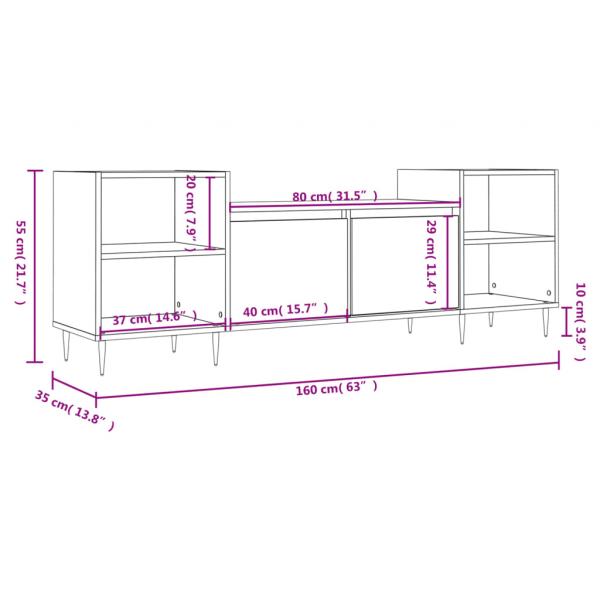 TV-Schrank Grau Sonoma 160x35x55 cm Holzwerkstoff