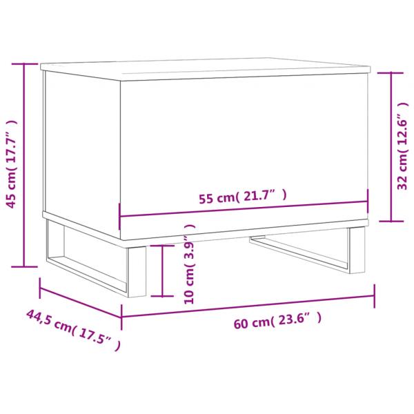 Couchtisch Weiß 60x44,5x45 cm Holzwerkstoff