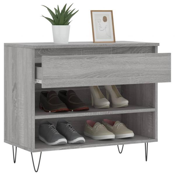 Schuhregal Grau Sonoma 70x36x60 cm Holzwerkstoff