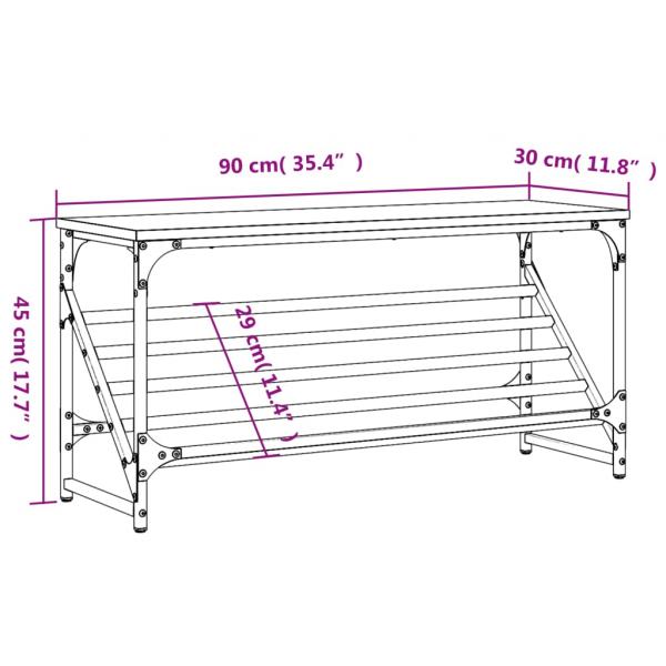 Schuhregal Grau Sonoma 90x30x45 cm Holzwerkstoff