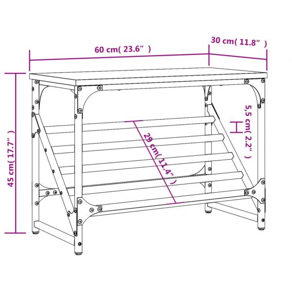 Schuhregal Braun Eichen-Optik 60x30x45 cm Holzwerkstoff