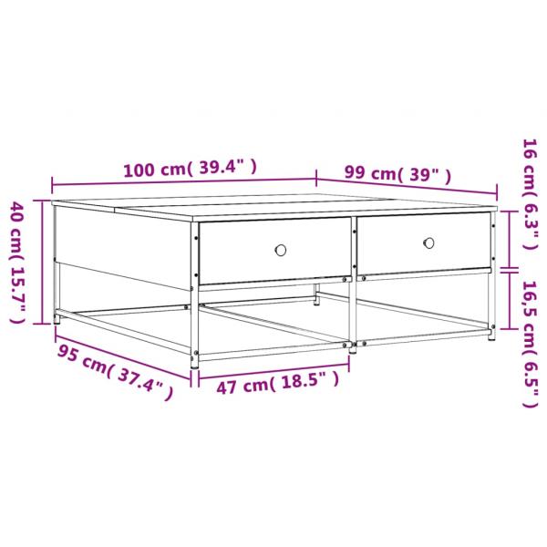 Couchtisch Grau Sonoma 100x99x40 cm Holzwerkstoff