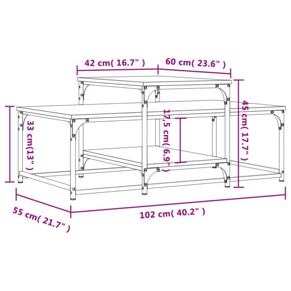 Couchtisch Sonoma-Eiche 102x60x45 cm Holzwerkstoff