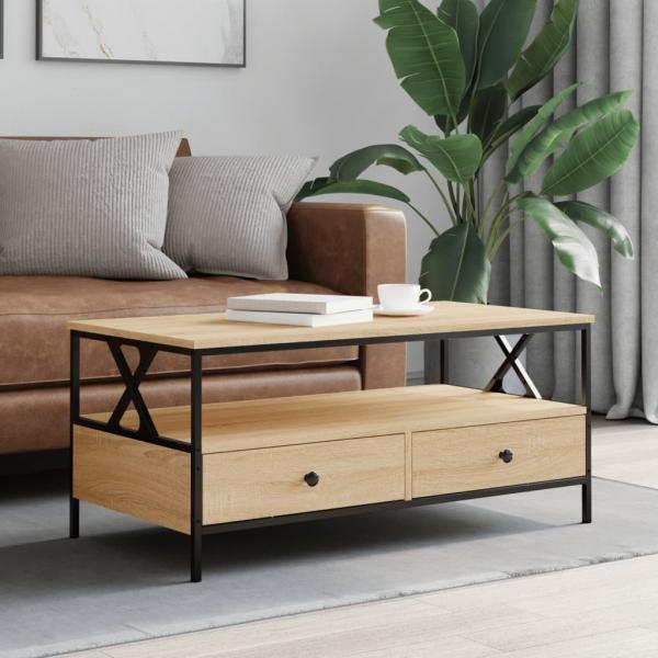 ARDEBO.de - Couchtisch Sonoma-Eiche 100x51x45 cm Holzwerkstoff