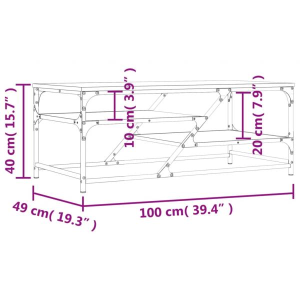 Couchtisch Braun Eichen-Optik 100x49x40 cm Holzwerkstoff