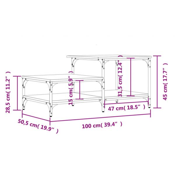 Couchtisch Schwarz 100x50,5x45 cm Holzwerkstoff