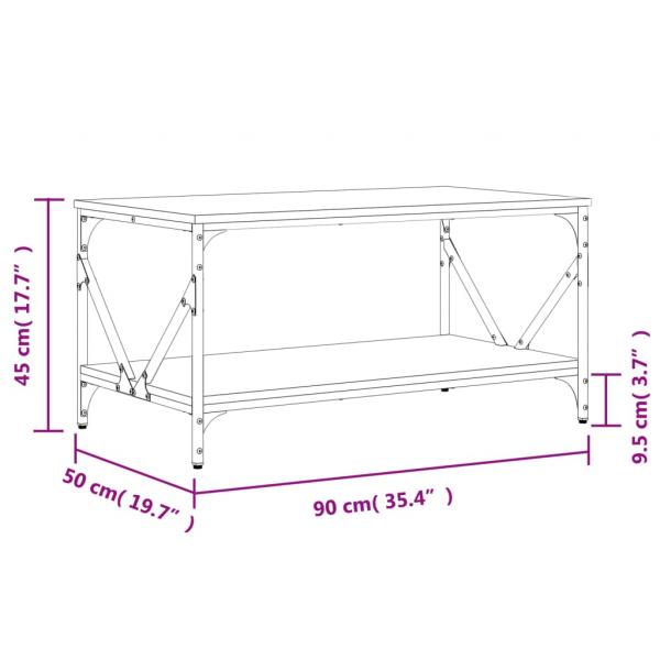 Couchtisch Grau Sonoma 90x50x45 cm Holzwerkstoff