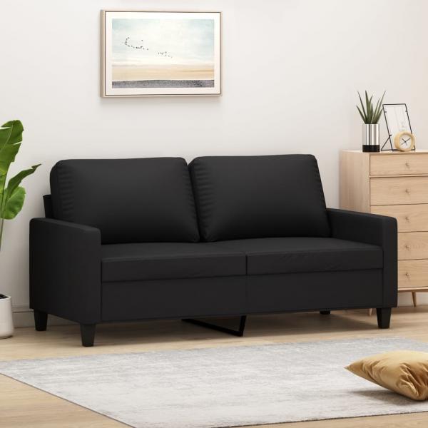 ARDEBO.de - 2-Sitzer-Sofa Schwarz 140 cm Kunstleder