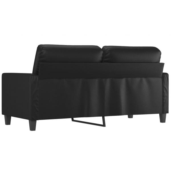 2-Sitzer-Sofa Schwarz 140 cm Kunstleder