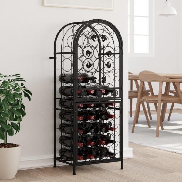 ARDEBO.de - Weinregal für 41 Flaschen Schwarz 45x36x120 cm Schmiedeeisen