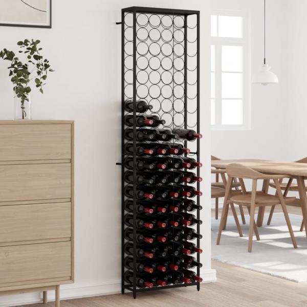 ARDEBO.de - Weinregal für 95 Flaschen Schwarz 54x18x200 cm Schmiedeeisen