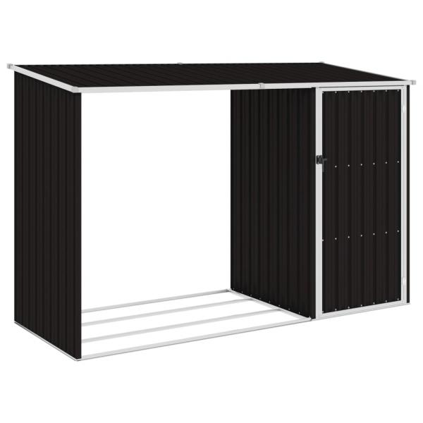 ARDEBO.de - Garten Brennholzlager Braun 245x98x159 cm Verzinkter Stahl   