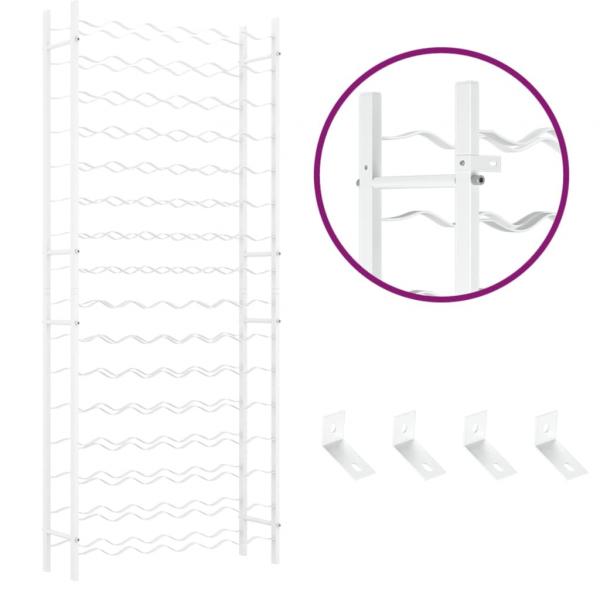 Weinregal für 96 Flaschen Weiß Metall