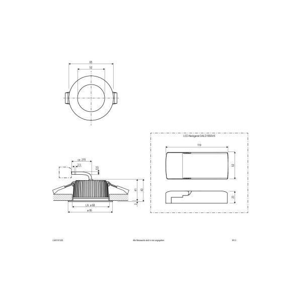 EVN LED Deckeneinbauleuchte rund - ch.-sat. - 7W, 8,5W, 10W - IP54 220-240V/AC - 3000K, 4000K, 5700K - 706-1014lm - DALI, chrom (L54D101325)