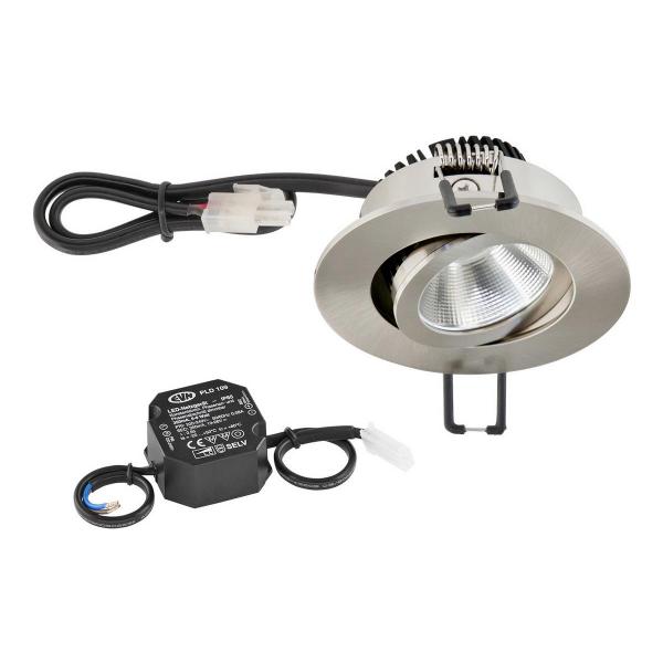 ARDEBO.de EVN LED Deckeneinbau - rund - schwenkbar - EDS-Optik (STL) IP20 - 220-240V - 6W - 3000K-2000K - 600lm-60lm - inkl. NG (PC20N613D2W)