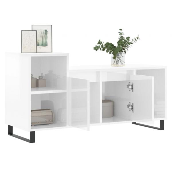 TV-Schrank Hochglanz-Weiß 100x35x55 cm Holzwerkstoff