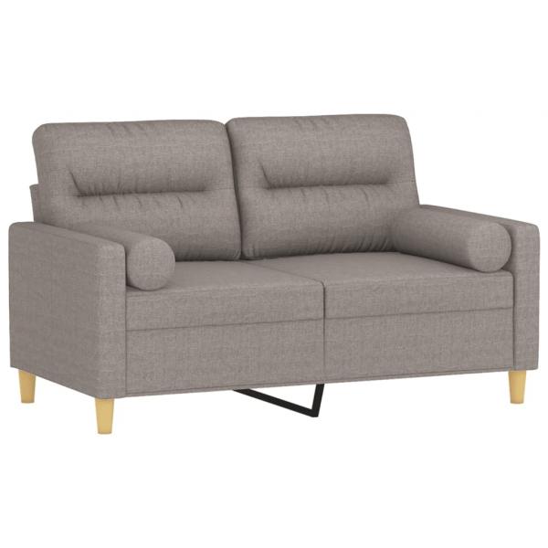 2-Sitzer-Sofa mit Zierkissen Taupe 120 cm Stoff