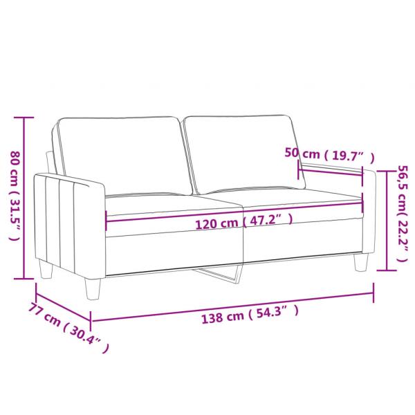 2-Sitzer-Sofa Weinrot 120 cm Stoff