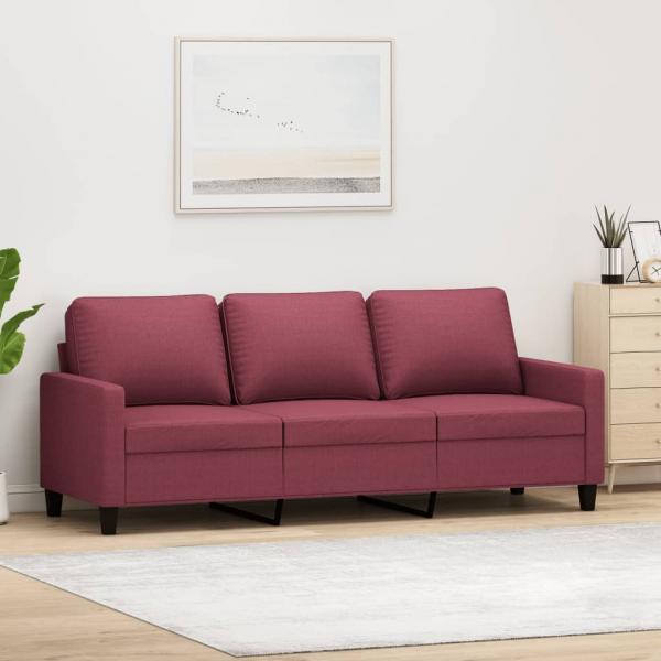 ARDEBO.de - 3-Sitzer-Sofa Weinrot 180 cm Stoff