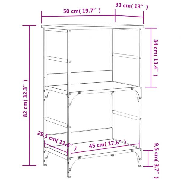 Bücherregal Schwarz 50x33x82 cm Holzwerkstoff