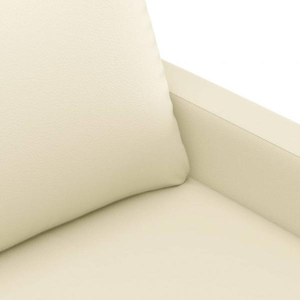 2-Sitzer-Sofa Creme 120 cm Kunstleder