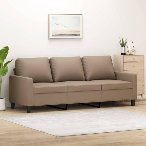 ARDEBO.de - 3-Sitzer-Sofa Cappuccino-Braun 180 cm Kunstleder