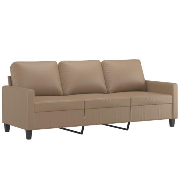 3-Sitzer-Sofa Cappuccino-Braun 180 cm Kunstleder